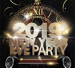 精致的新年海报传单PSD模板：New Year Party Flyer